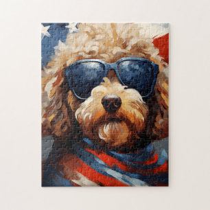 Poodle 4th of July Independence day Jigsaw Puzzle