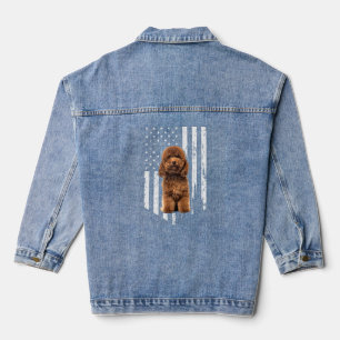 Poodle American Flag Patriotic Poodle Dog 4th Of J Denim Jacket
