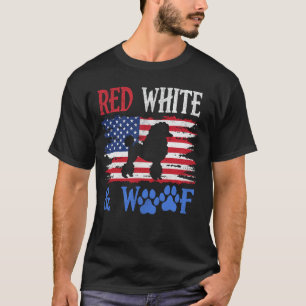 Poodle American Flag USA Red White & Woof 4th of J T-Shirt