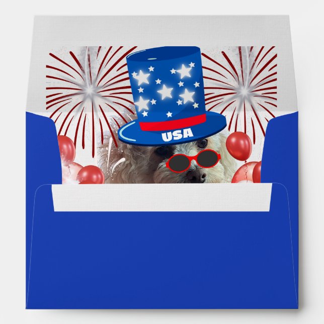 Poodle American Patriot Matching Envelopes (Back (Bottom))