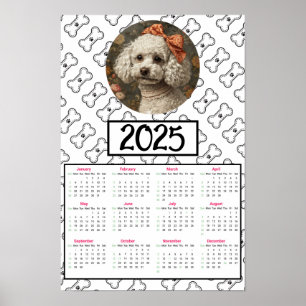 Poodle and Bones 2025 Calendar  Poster