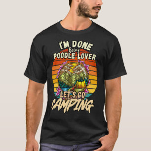 Poodle And Camping Design Vintage Classic Retro Co T-Shirt