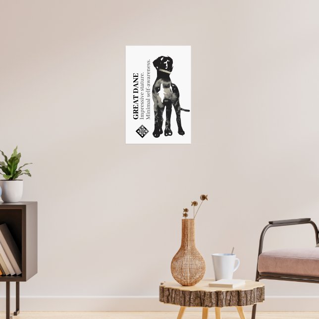 Poodle and Great Dane Poster (Living Room 3)