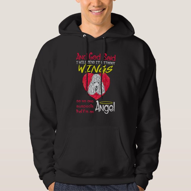 Poodle Angel Without Wings Pet Hoodie (Front)
