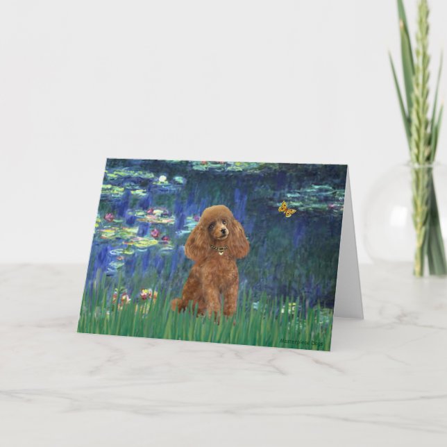 Poodle (Apricot 10) - Lilies 5 Card (Front)