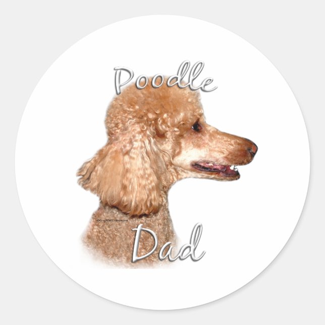 Poodle (apricot) Dad 2 Classic Round Sticker (Front)