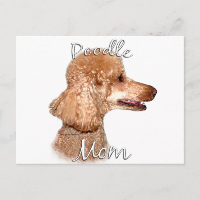 Poodle (apricot) Mum 2 Postcard (Front)