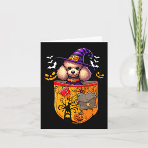 Poodle As Witch In Poc Halloween Dog Owner Family Card