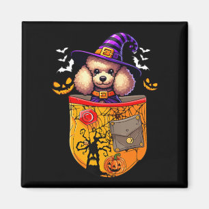 Poodle As Witch In Poc Halloween Dog Owner Family Magnet