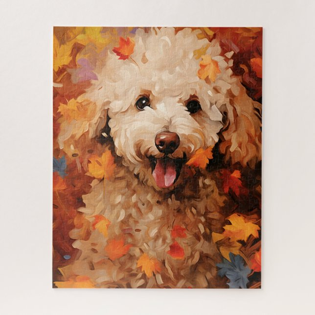 Poodle Autumn Thanksgiving  Jigsaw Puzzle (Vertical)