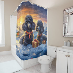 Poodle B Holiday Design By Rich AMeN Gill Shower Curtain