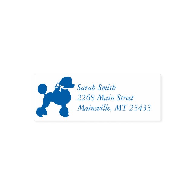 Poodle Baby Shower Blue Self-inking Stamp (Design)