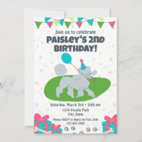 Poodle Birthday Invitation