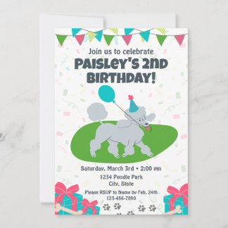 Poodle Birthday Invitation