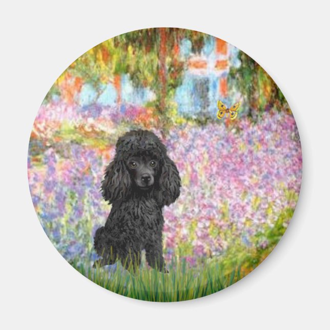 Poodle (black 1) - Garden Magnet (Front)