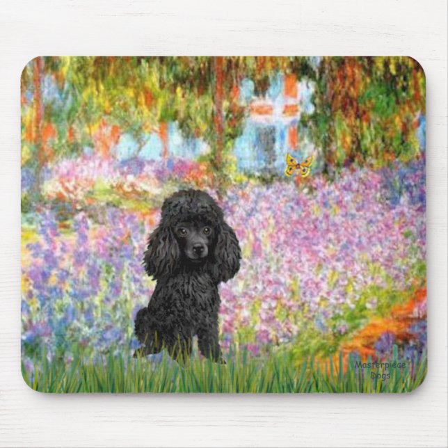 Poodle (black 1) - Garden Mouse Pad (Front)