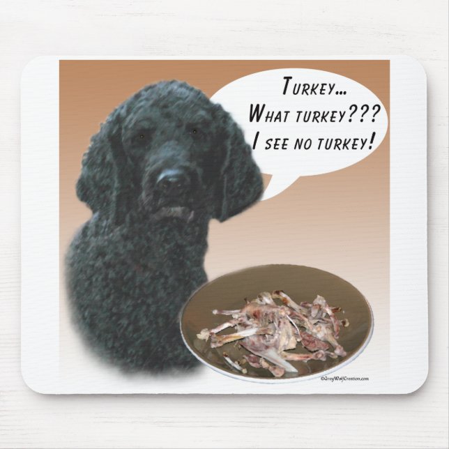 Poodle (black) Turkey Mouse Pad (Front)