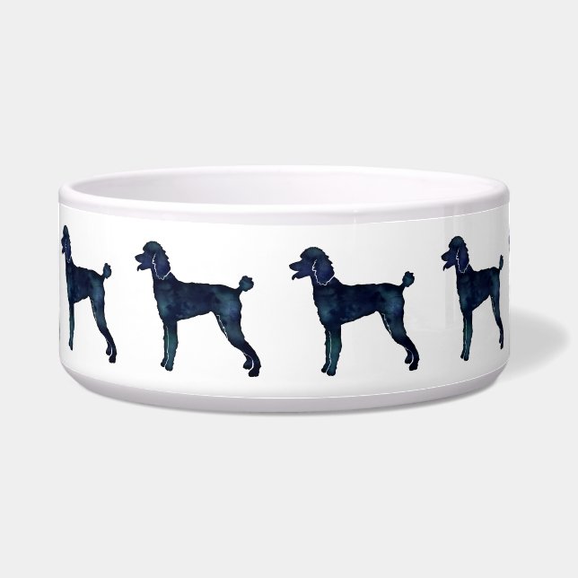 Poodle Black Watercolor Silhouette (Front)