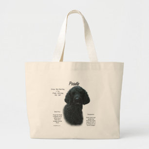 Poodle (blk) History Design Large Tote Bag