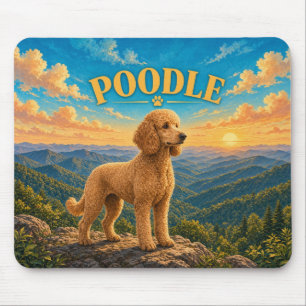 Poodle, Blue Ridge Vintage Watercolor Mouse Pad