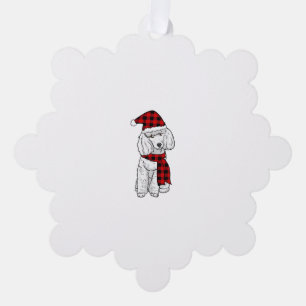 Poodle Buffalo Plaid Poodles Dog Lover Christmas Tree Decoration Card