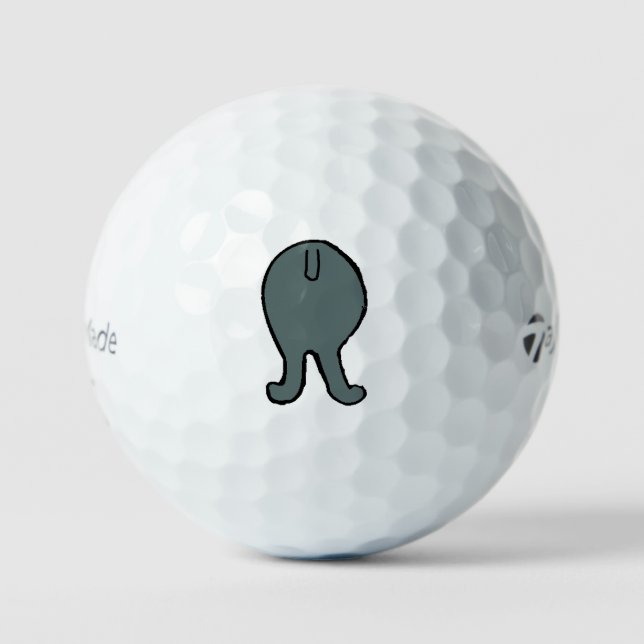 poodle butt blue golf balls (Front)