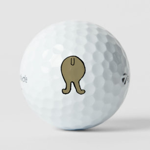 poodle butt silver beige golf balls