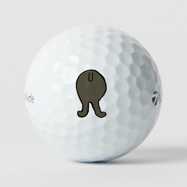poodle butt silver golf balls (Front)