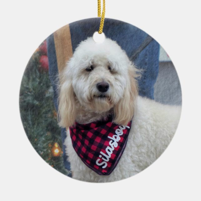 Poodle Ceramic Tree Decoration (Front)