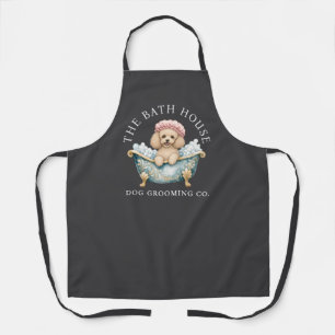 Poodle Charcoal Dog Grooming Apron Deluxe