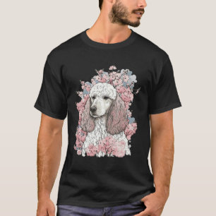 Poodle Cherry Blossom Dog Breed Japanese Sakura T-Shirt