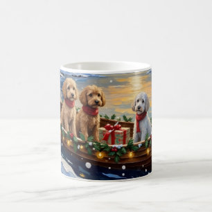 Poodle Christmas Boat Holiday Coffee Mug