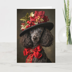 Poodle Christmas Card Elegant Victorian Dog