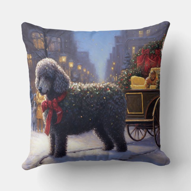 Poodle Christmas Festive Season Cushion (Back)