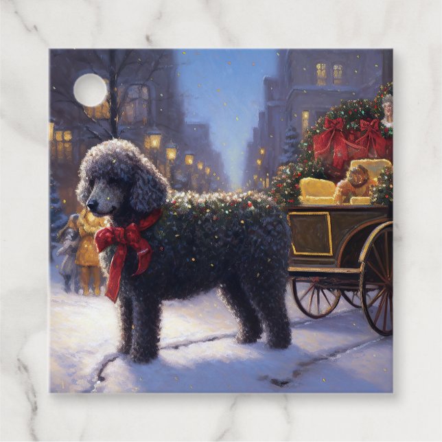 Poodle Christmas Festive Season Favour Tags (Front)