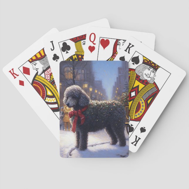 Poodle Christmas Festive Season Playing Cards (Back)