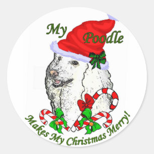 Poodle Christmas Gifts Classic Round Sticker