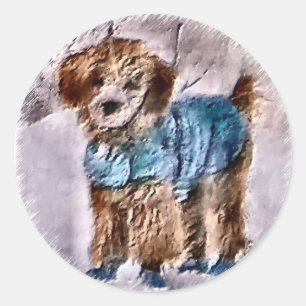 Poodle Christmas Gifts Classic Round Sticker