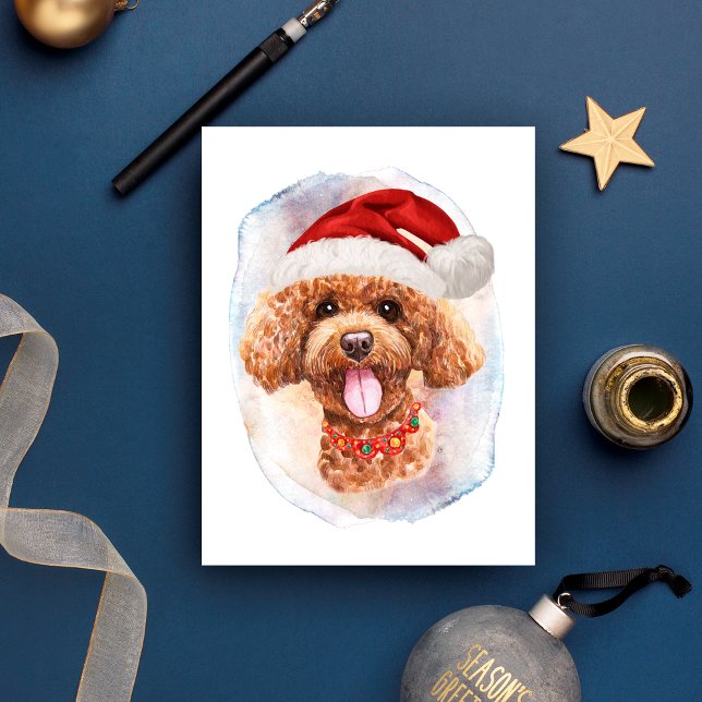 Poodle Christmas Gifts For Dogs Lovers Holiday Postcard (Creator Uploaded)