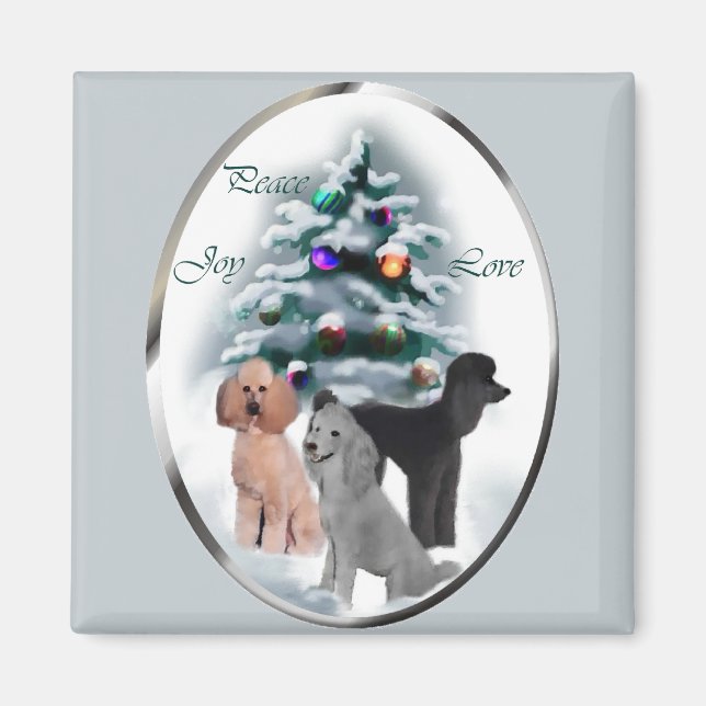 Poodle Christmas Gifts Magnet (Front)