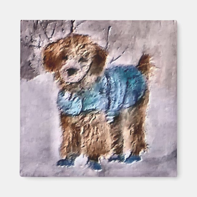 Poodle Christmas Gifts Magnet (Front)