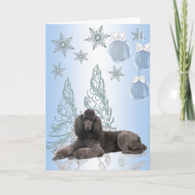 Poodle Christmas Holiday Card (Front)