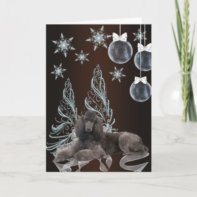 Poodle Christmas Holiday Card (Front)