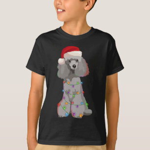 Poodle Christmas Lights Xmas Dog Lover T-Shirt