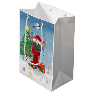 Poodle Christmas Medium Gift Bag