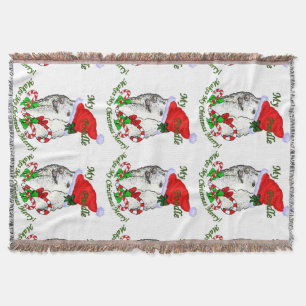 Poodle Christmas Merry Throw Blanket