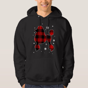 Poodle Christmas Pajama Dog Buffalo Plaid Xmas Hoodie