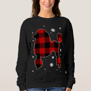 Poodle Christmas Pajama Dog Buffalo Plaid Xmas Sweatshirt