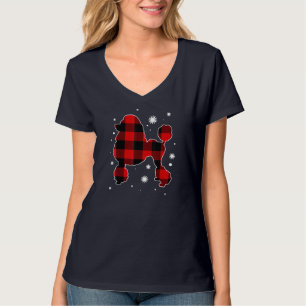 Poodle Christmas Pajama Dog Buffalo Plaid Xmas T-Shirt