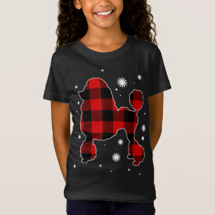 Poodle Christmas Pajama Dog Buffalo Plaid Xmas T-Shirt